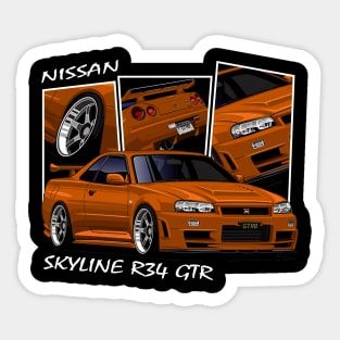 Nissan Skyline GTR R34, JDM Car Sticker